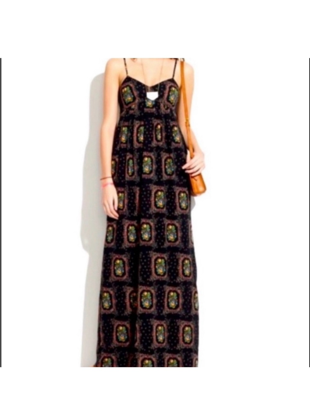 Madewell floral frame boho cotton maxi dress in size 0